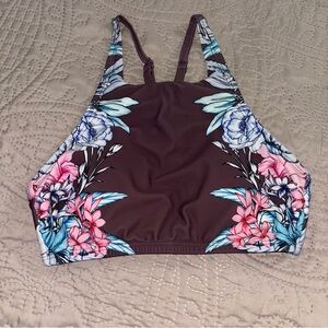 Venus High Neck Racerback Floral Print Bikini Top Size 6